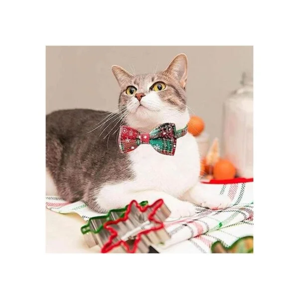 Paquete de 2 collares de Navidad para perros con corbatín_5