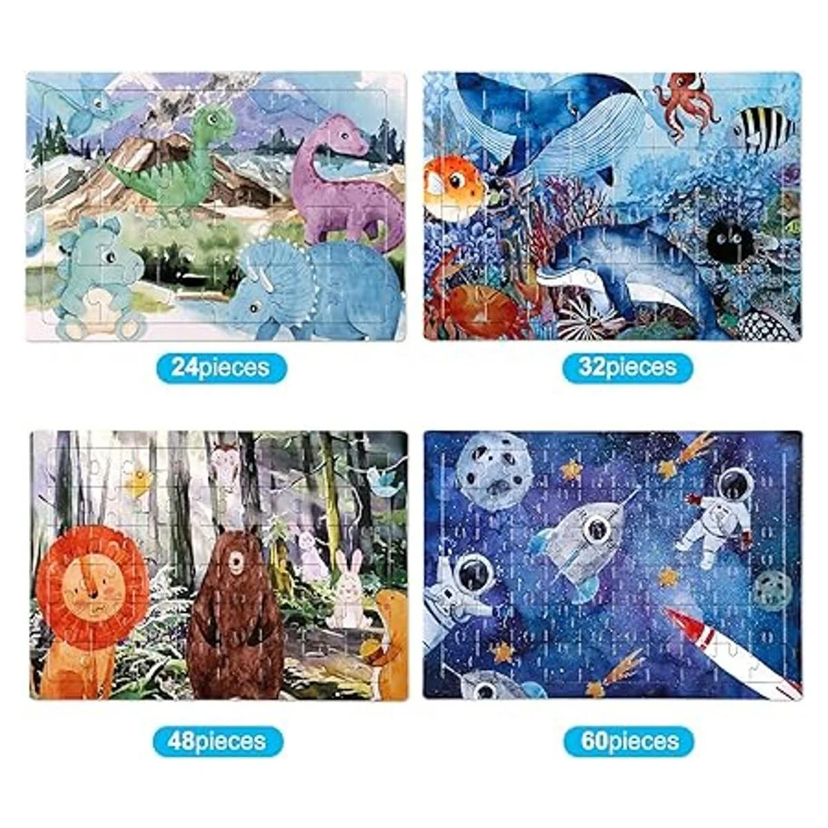 Rompecabezas 4 en 1 para niños de 3 a 8 años rompecabezas_4