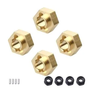 Hobbypark Ruedas hexagonales de latón 4 y tuercas de_2