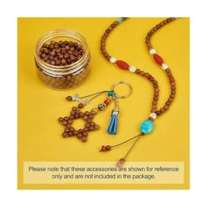 400 cuentas de madera redonda natural Scentedros de 0.236_5