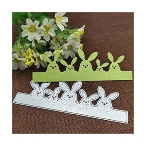 Conejo de Pascua Familia de Metal Die Cuts Pascua Casa_3