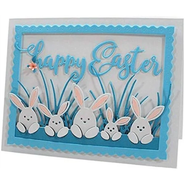 Conejo de Pascua Familia de Metal Die Cuts Pascua Casa_6