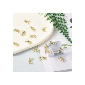 Abalorios de eslabones de conector dorado Metal_2