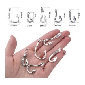 50 colgantes de anzuelo de plata envejecida 50 colgantes_3