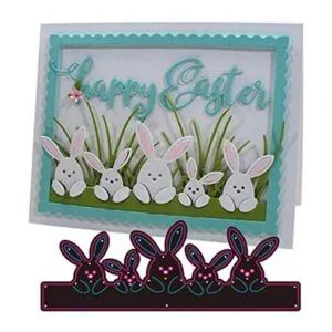 Conejo de Pascua Familia de Metal Die Cuts Pascua Casa_1
