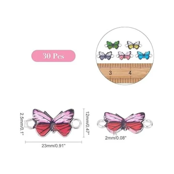 NBEADS 30 piezas de aleación de mariposa esmaltada_6