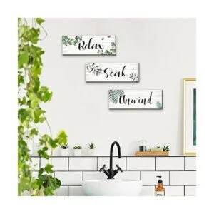 Blulu 3 piezas de decoración de pared de baño diseño de_4