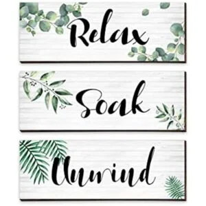 Blulu 3 piezas de decoración de pared de baño diseño de_1