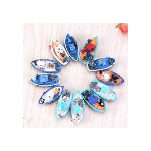 Halloluck 4 piezas miniatura casa de muñecas barco mar_2