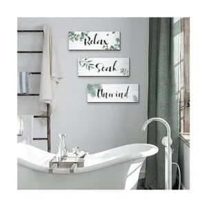 Blulu 3 piezas de decoración de pared de baño diseño de_6