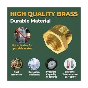 LIONMAX Reductor de buje hexagonal de latón 2 unidades_4