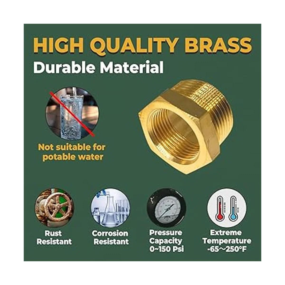 LIONMAX Reductor de buje hexagonal de latón 2 unidades_4