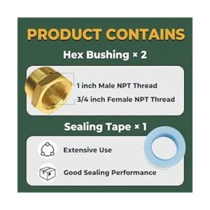 LIONMAX Reductor de buje hexagonal de latón 2 unidades_3