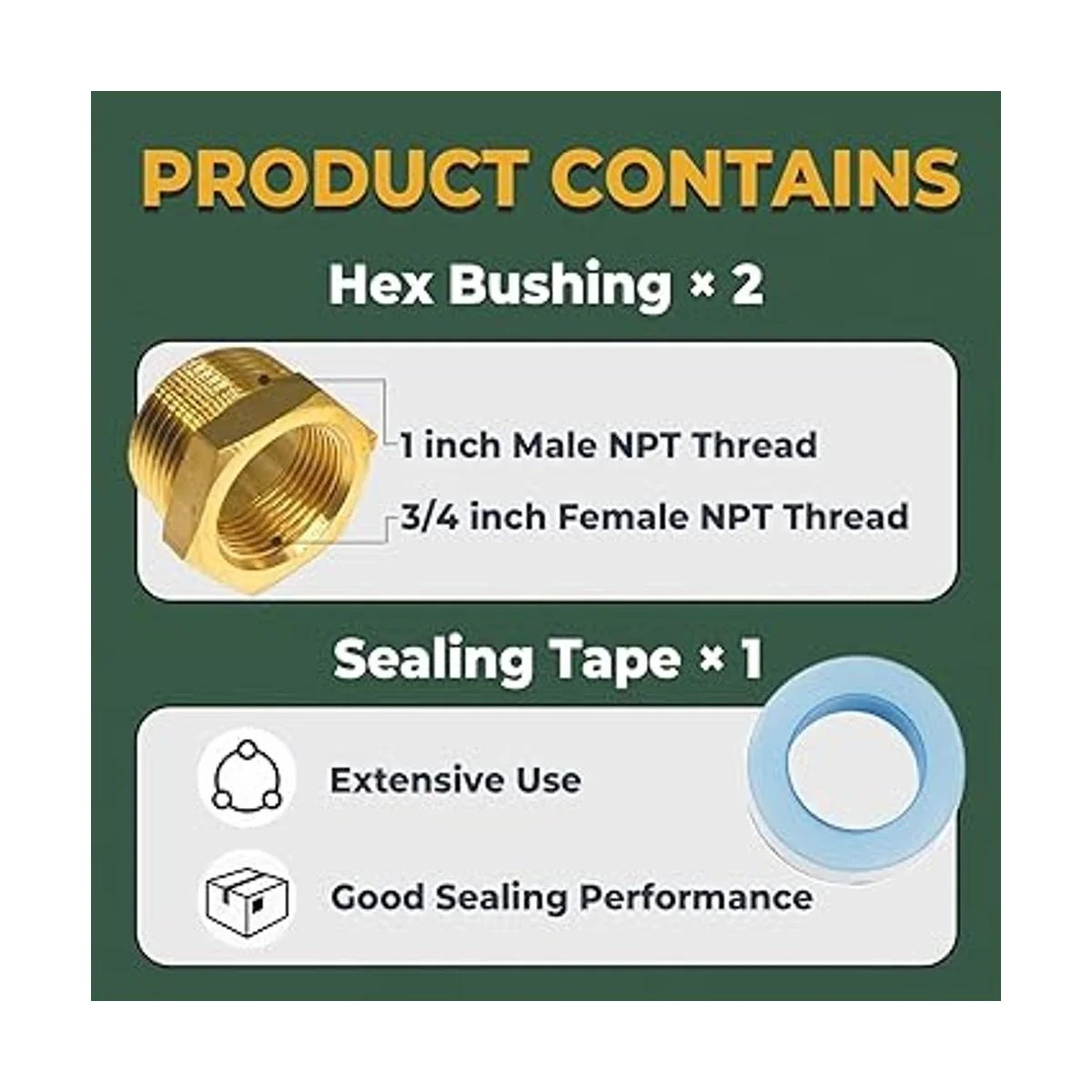 LIONMAX Reductor de buje hexagonal de latón 2 unidades_3