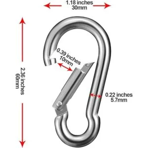 luvtree 6 clips de mosquetón de acero inoxidable 304 2.36_2