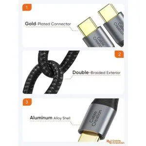 Cable USB C corto a USB C cable USB C de carga rápida_5