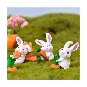 Figuras de conejo en miniatura 6 piezas de mini conejo_5