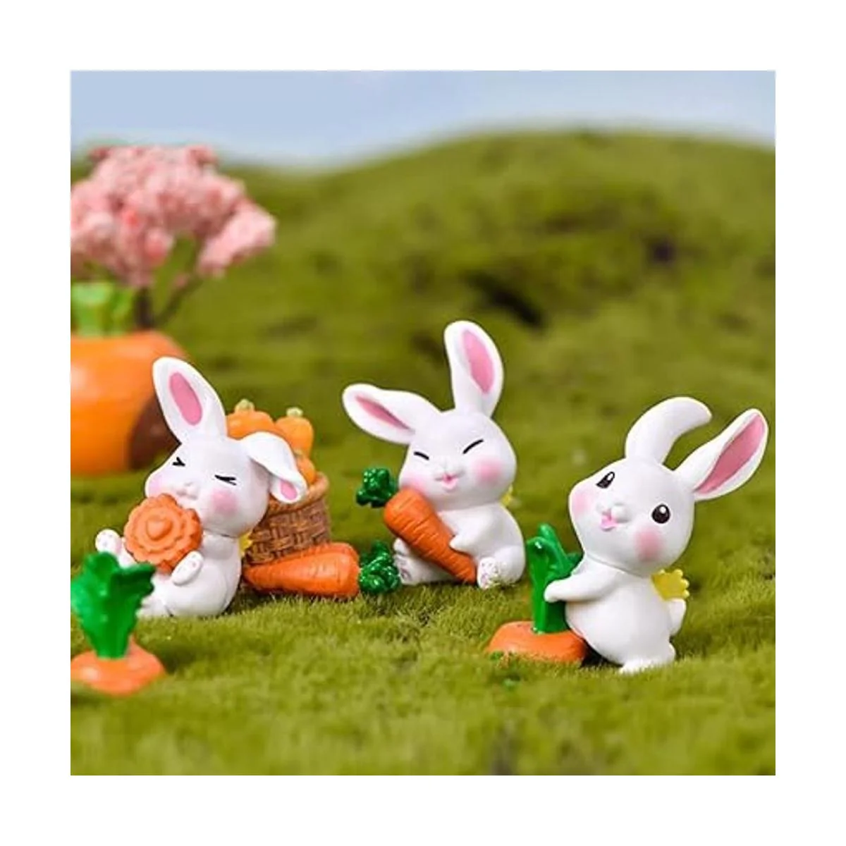 Figuras de conejo en miniatura 6 piezas de mini conejo_5