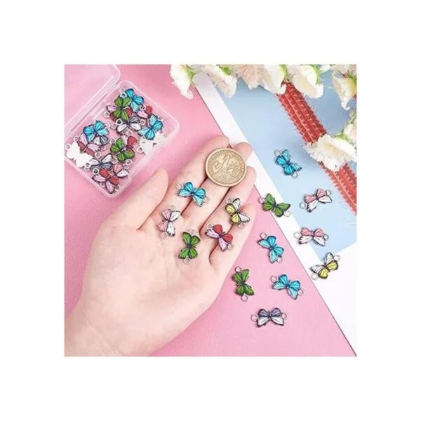 NBEADS 30 piezas de aleación de mariposa esmaltada_3