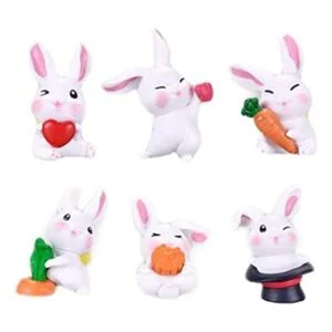 Figuras de conejo en miniatura 6 piezas de mini conejo_1