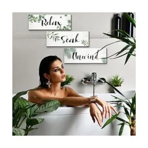 Blulu 3 piezas de decoración de pared de baño diseño de_5