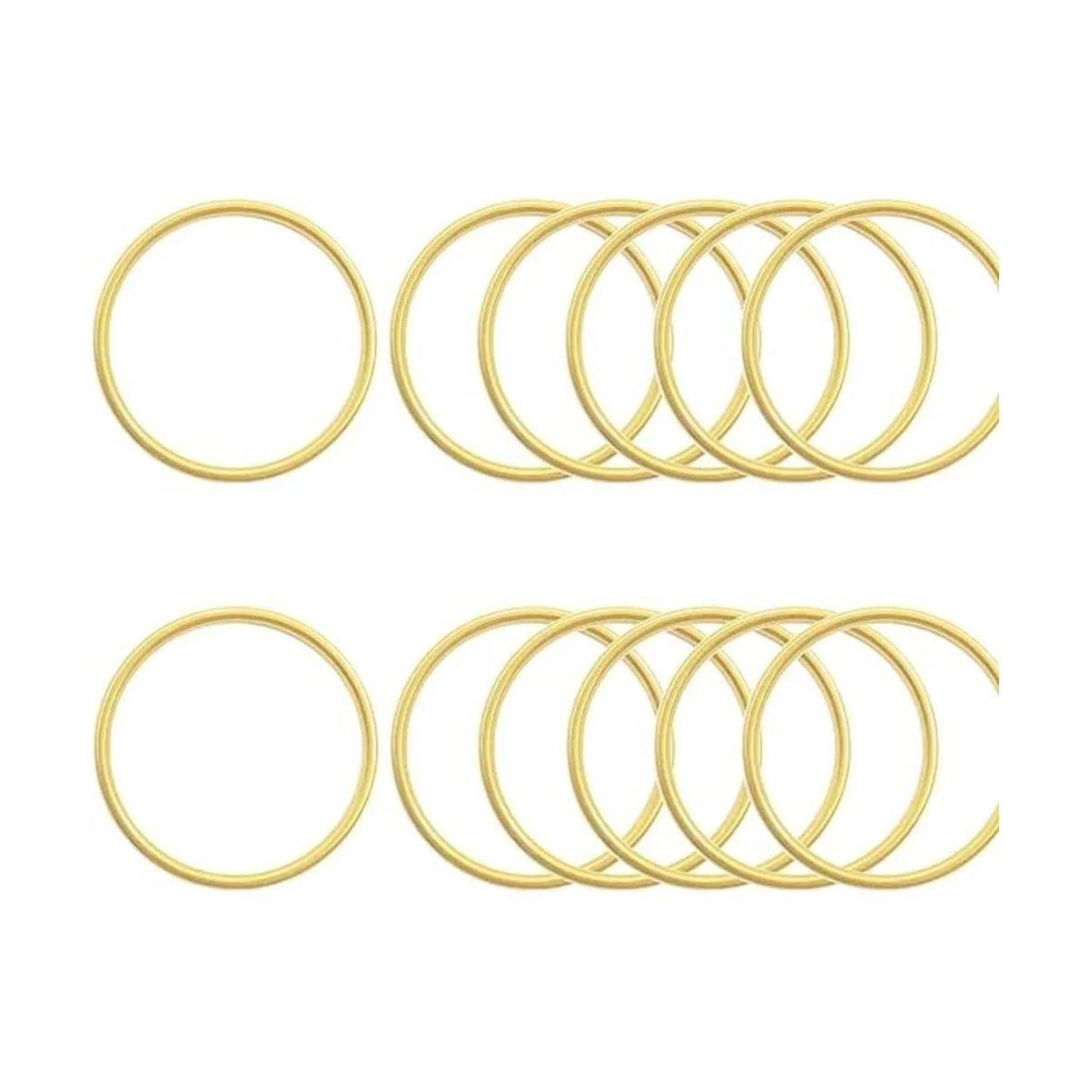 Mulutoo 12 anillos de aro de metal dorado de 2 pulgadas_1