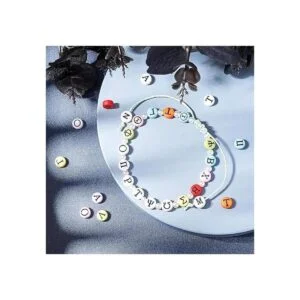 CHGCRAFT 400 pulseras elásticas de cuentas del alfabeto_5