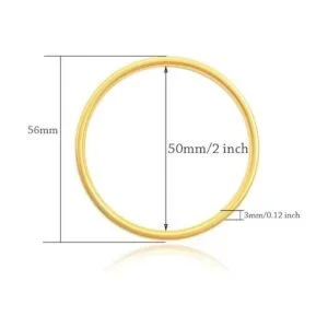 Mulutoo 12 anillos de aro de metal dorado de 2 pulgadas_2