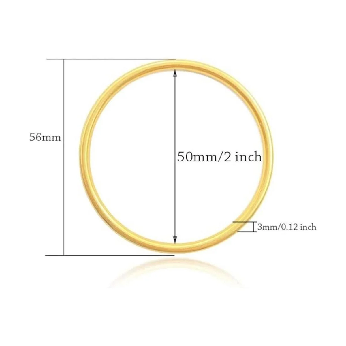 Mulutoo 12 anillos de aro de metal dorado de 2 pulgadas_2