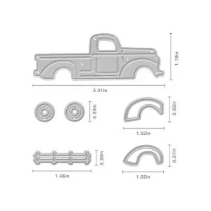 Juego de troqueles de corte con forma de camioneta de_6