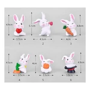Figuras de conejo en miniatura 6 piezas de mini conejo_2