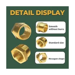 LIONMAX Reductor de buje hexagonal de latón 2 unidades_5