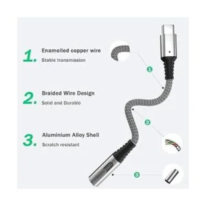 Adaptador de auriculares USB C para Samsung S21 S22 Ultra_5
