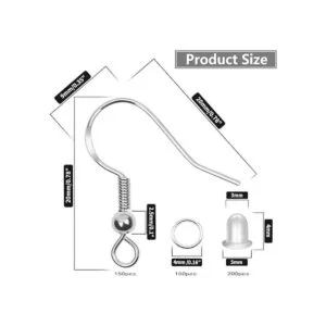 Ganchos para aretes de plata de ley 925 150 piezas75_4