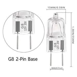 Bombillas halógenas G8 de 20 W 120 V xenón para debajo_2