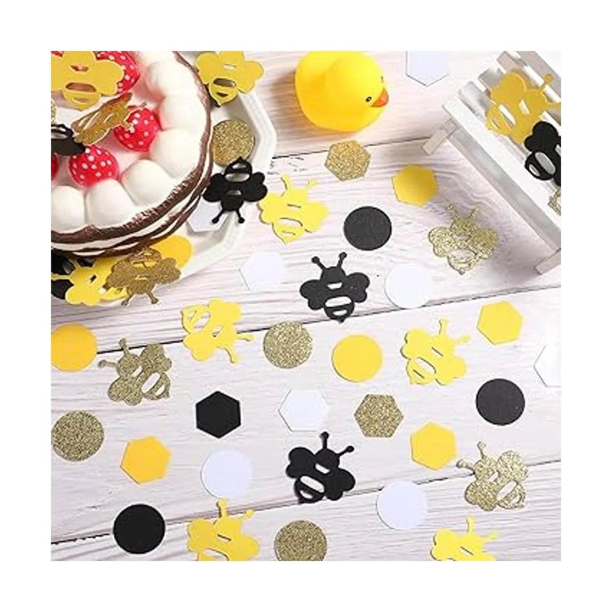 410 piezas de confeti de abeja dorado con purpurina de_6