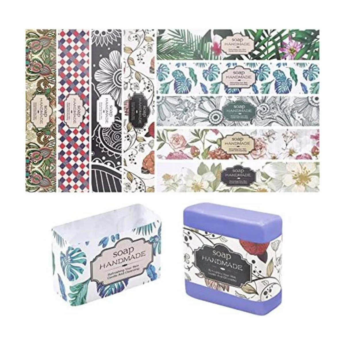 PH PandaHall 90pcs Jabón Envoltura 9 Estilo Flor Wrap_1