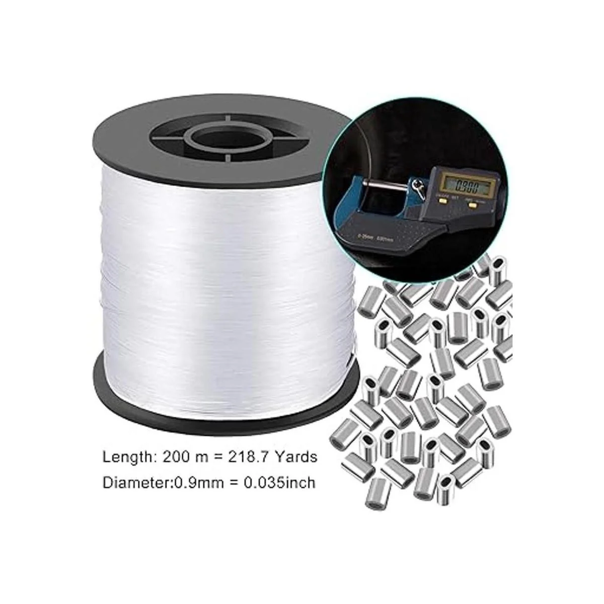 Alambre transparente invisible para colgar de 0.035 in_2