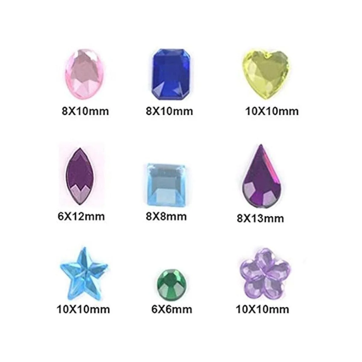 Drehdy 900 piedras preciosas acrílicas con parte trasera_3