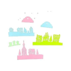 Hying Juego de troqueles de corte de casa de pueblo de_6