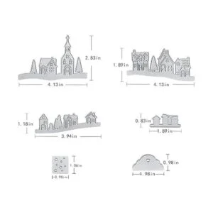 Hying Juego de troqueles de corte de casa de pueblo de_5