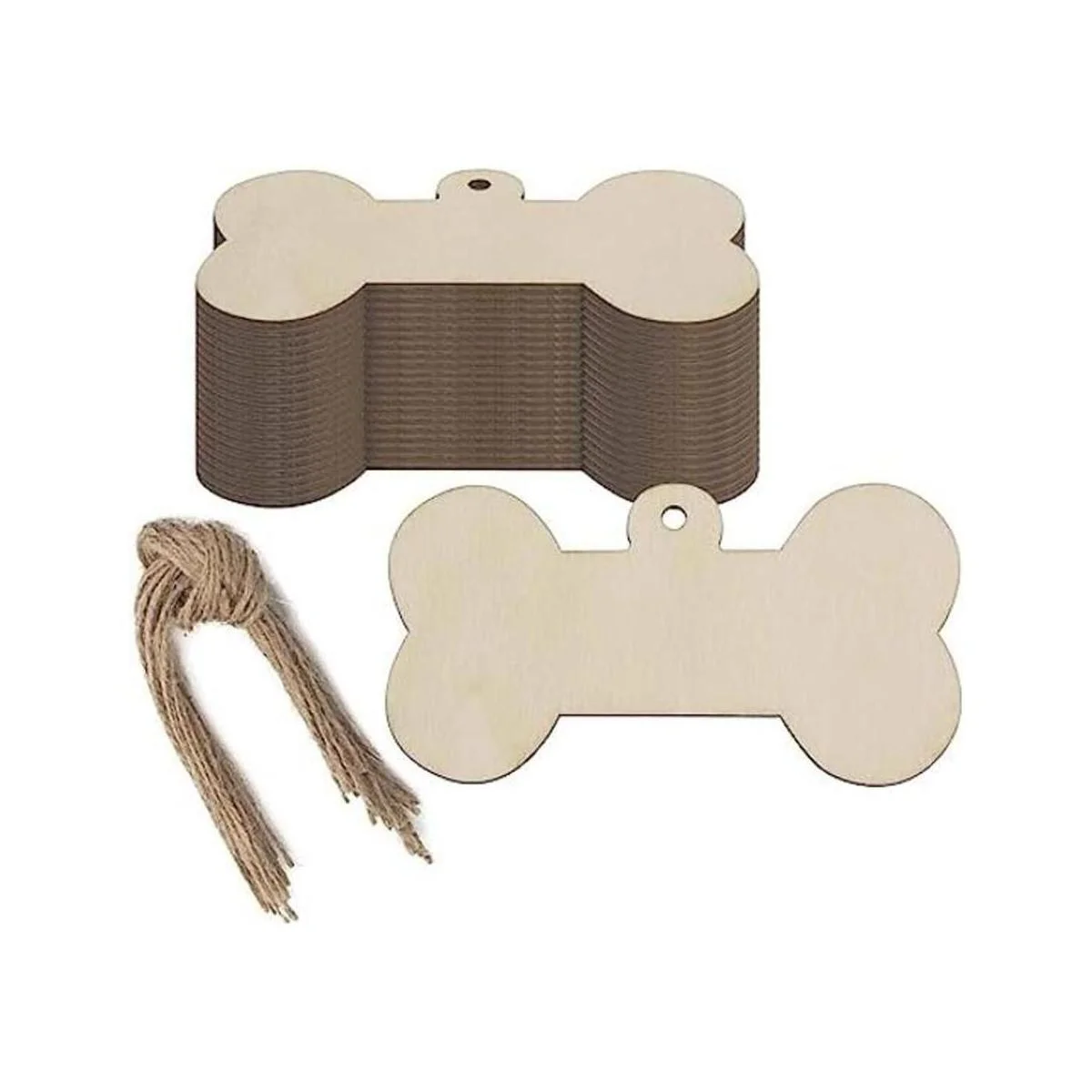 JANOU 24 recortes de madera en forma de hueso sin terminar_1