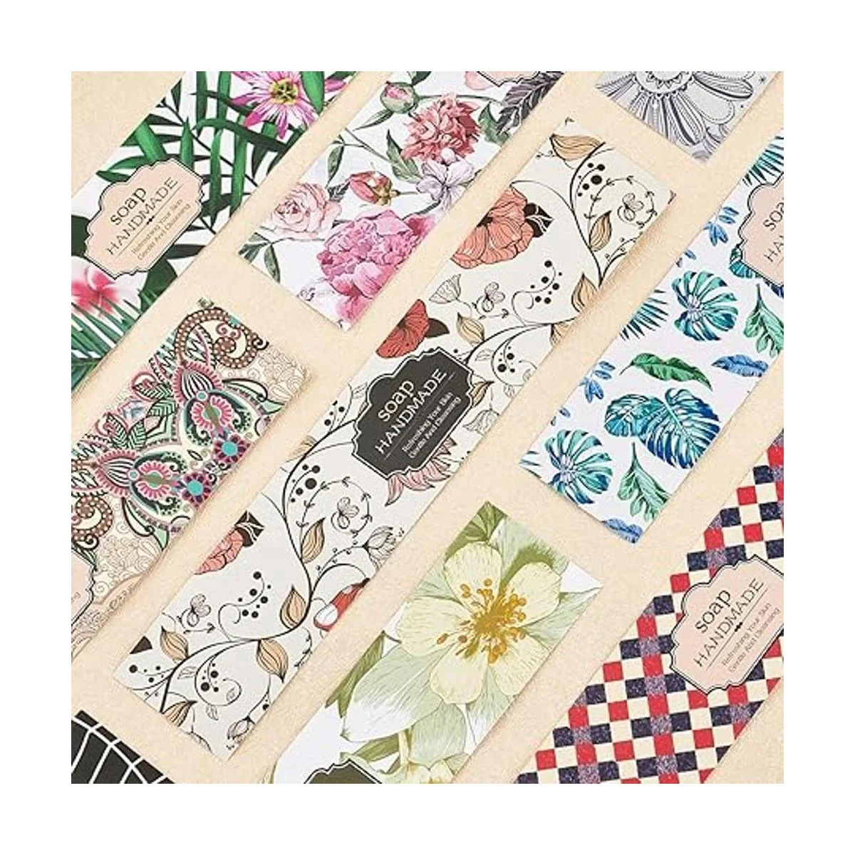 PH PandaHall 90pcs Jabón Envoltura 9 Estilo Flor Wrap_4