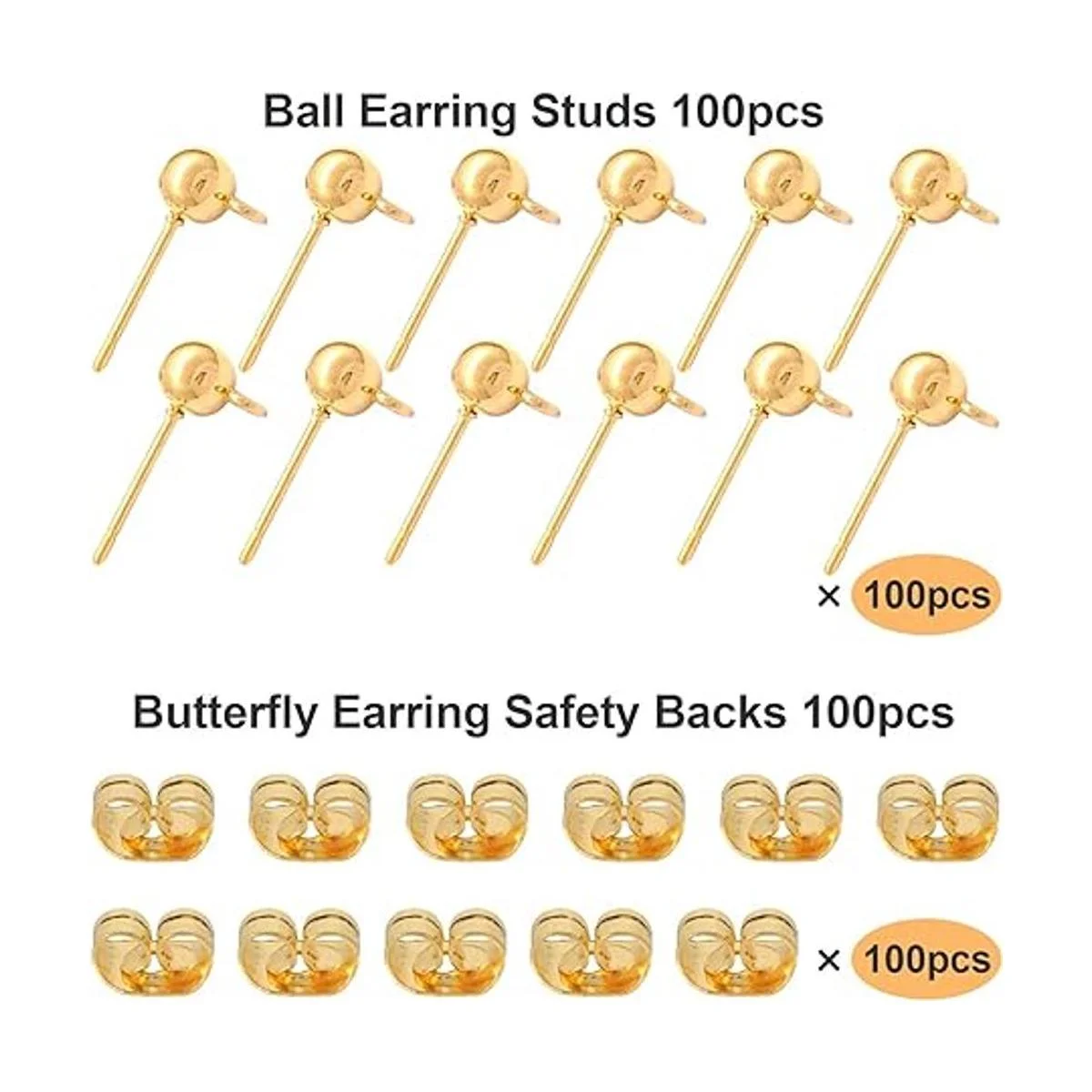 100 aretes de bola con 100 aretes de mariposa aretes_2