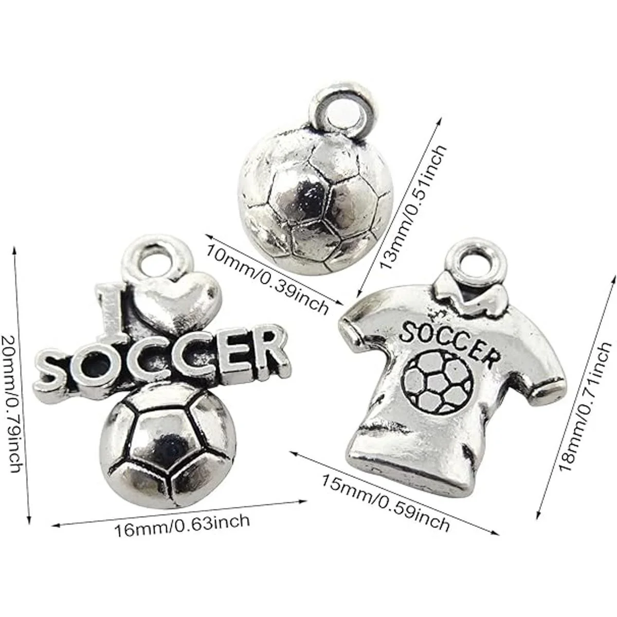 Honbay 60 colgantes deportivos de aleación con diseño de_2