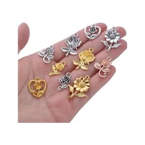 50 colgantes de flores colgantes de aleación de girasol_7