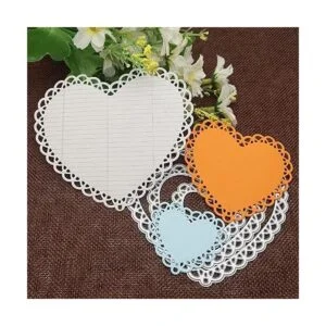 4 piezas de encaje en forma de corazón de metal_4