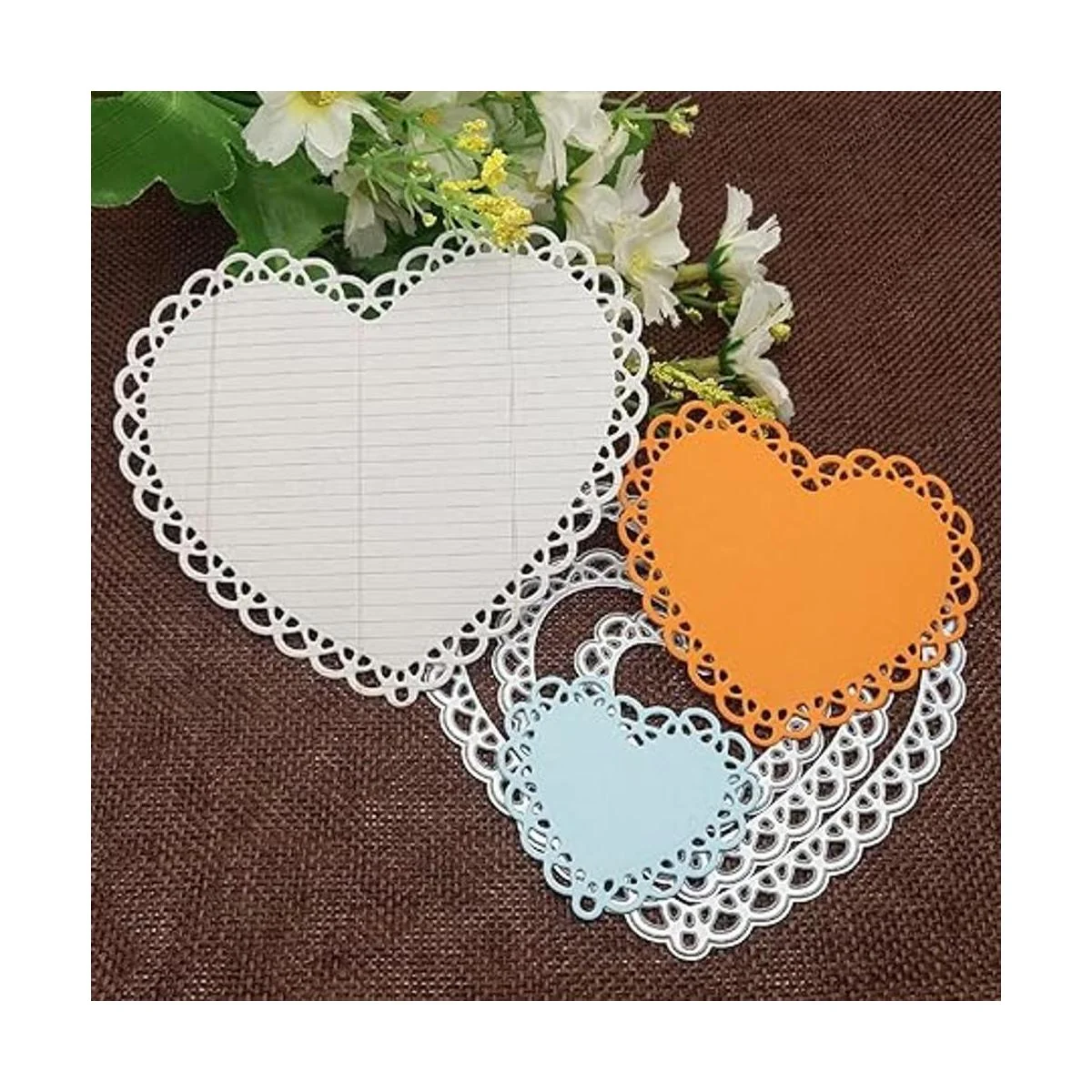 4 piezas de encaje en forma de corazón de metal_4