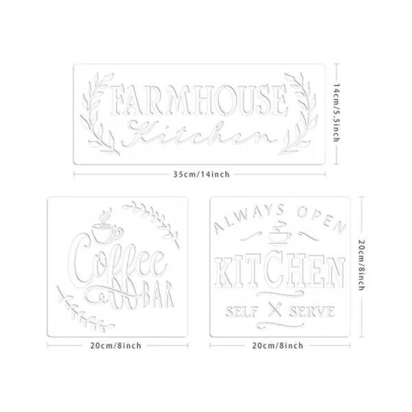 Juego de 10 plantillas de cocina de granja carteles_3