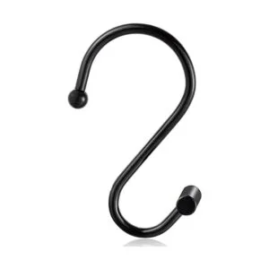 CHICTIE Ganchos de cortina de ducha negros anillos_5